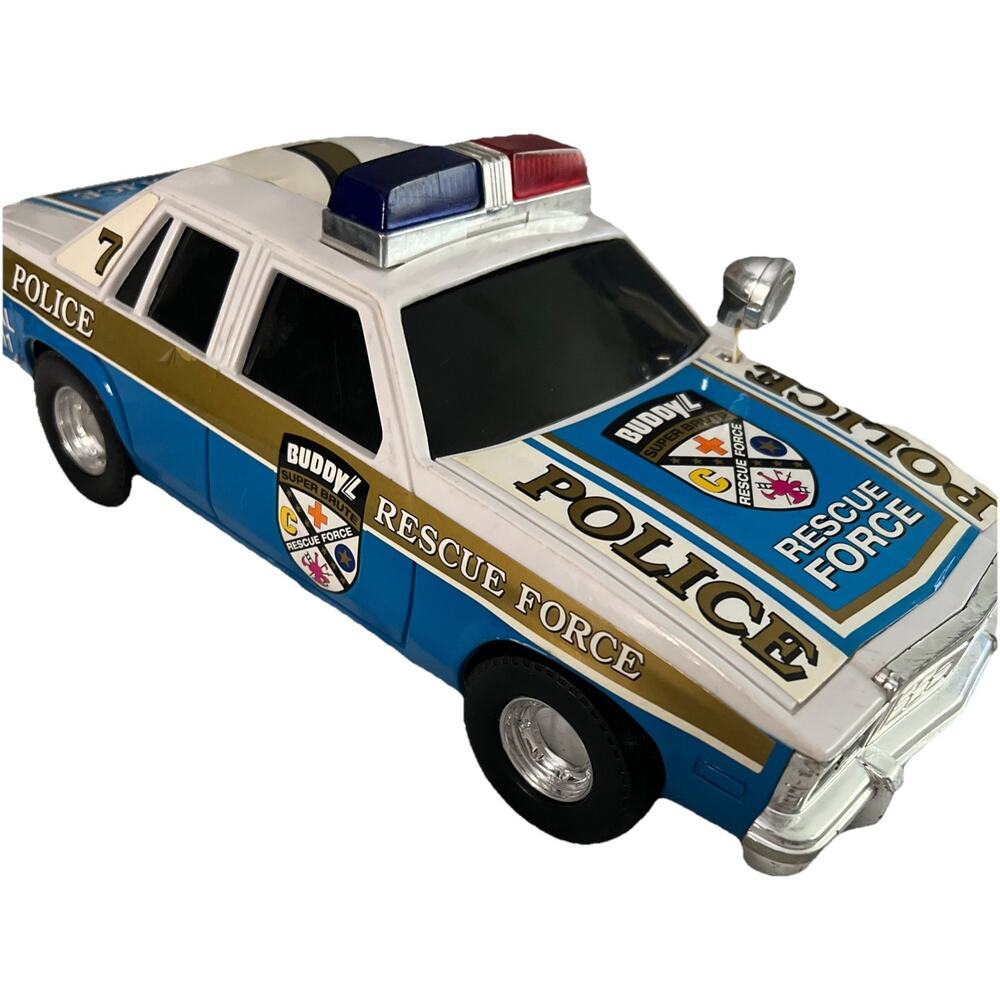 Vintage 1993 Buddy L Rescue Force Police Car Toy Lights Siren Vehicle